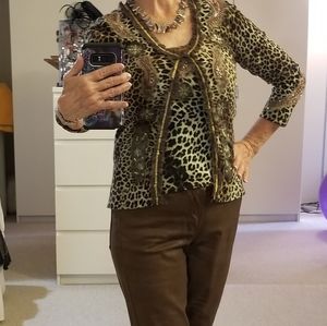 Alberto Makali leopard sweater set - size S